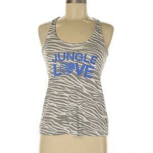 SoulCycle Jungle Love Spell Out Cotton Zebra Animal Tank Top Shirt Size Small